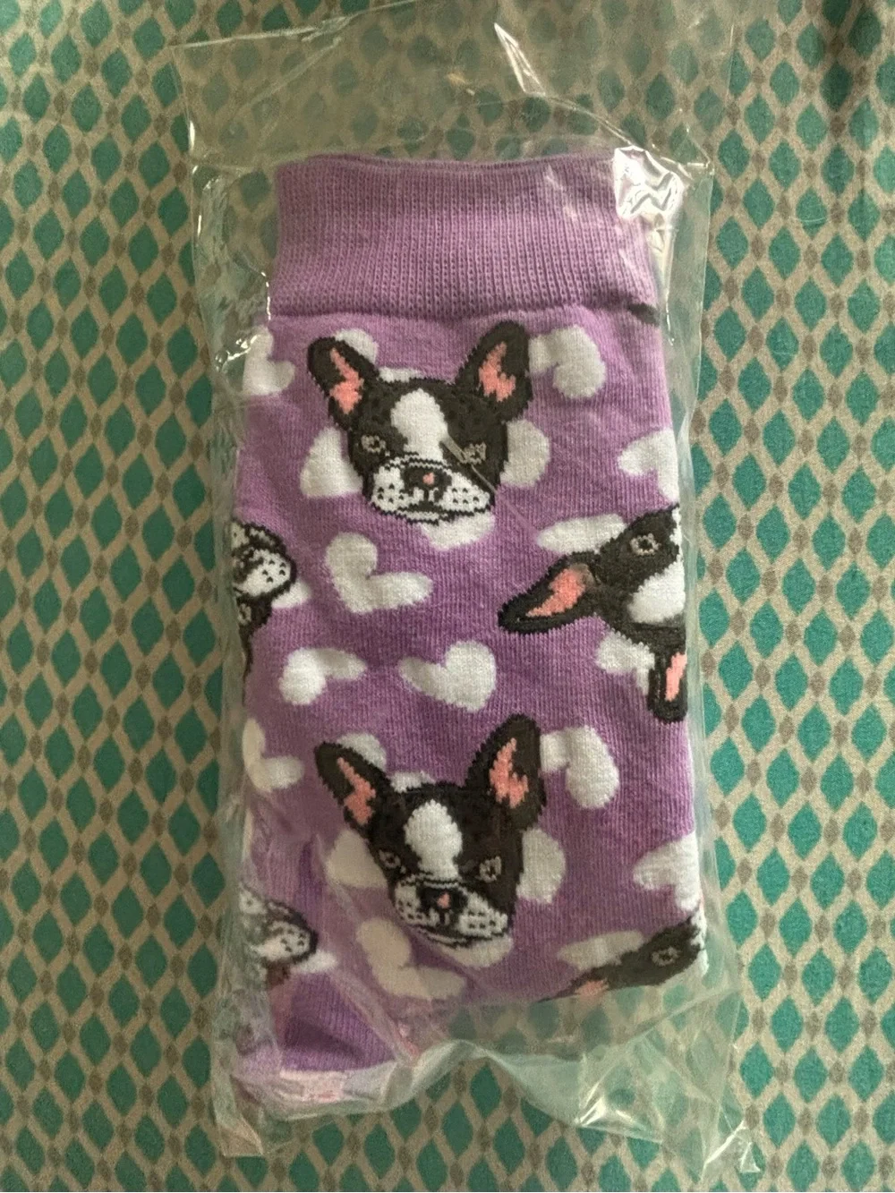 New French Bulldog Purple Socks